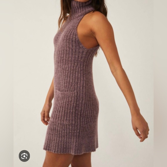 Free People NWT Claude Dress in Brandy Wine Combo. - Picture 2 of 11